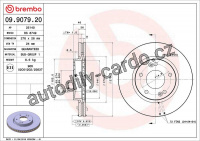 Brzdový kotouč BREMBO 09.9079.20 - HYUNDAI Brzdový kotouč BREMBO 09.9079.20 - HYUNDAI