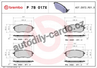 Sada brzdových destiček BREMBO P78017X - SUBARU