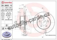 Brzdový kotouč BREMBO 09.9905.11 Brzdový kotouč BREMBO 09.9905.11