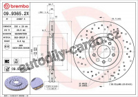 Brzdový kotouč BREMBO 09.9365.2X Brzdový kotouč BREMBO 09.9365.2X
