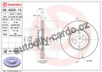 Brzdový kotouč BREMBO 09.A535.10 - TOYOTA