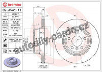 Brzdový kotouč BREMBO 09.A541.11 - BMW