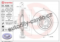 Brzdový kotouč BREMBO 09.A598.11 - AUDI, SEAT