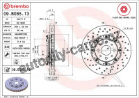 Brzdový kotouč BREMBO 09.B085.13 - ABARTH Brzdový kotouč BREMBO 09.B085.13 - ABARTH