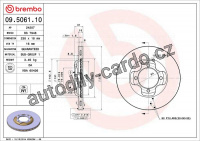 Brzdový kotouč BREMBO 09.5061.10 - MAZDA