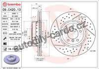 Brzdový kotouč BREMBO 09.C420.13 - BMW
