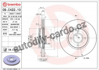 Brzdový kotouč BREMBO 09.C422.11 - FORD
