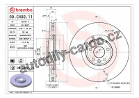 Brzdový kotouč BREMBO 09.C492.11 - JAGUAR, LAND ROVER