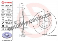 Brzdový kotouč BREMBO 09.C427.11 - AUDI