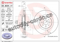 Brzdový kotouč BREMBO 09.8004.41 - ALFA ROMEO