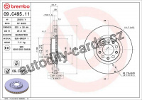 Brzdový kotouč BREMBO 09.C495.11 - ALFA ROMEO