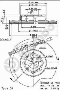 Brzdový kotouč BREMBO 09.5124.10 - ROVER