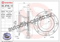 Brzdový kotouč BREMBO 09.9746.10 - VOLVO