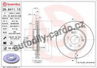 Brzdový kotouč BREMBO 09.8411.11 Brzdový kotouč BREMBO 09.8411.11