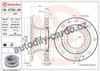 Brzdový kotouč BREMBO 09.6763.60 - IVECO