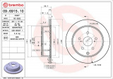 Brzdový kotouč BREMBO 09.6915.10 - TOYOTA