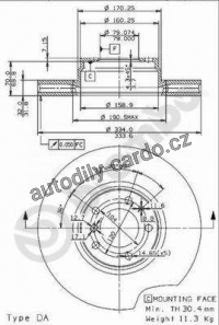 Brzdový kotouč BREMBO 09.6913.11 Brzdový kotouč BREMBO 09.6913.11
