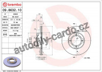 Brzdový kotouč BREMBO 09.8632.10 - DAIHATSU Brzdový kotouč BREMBO 09.8632.10 - DAIHATSU