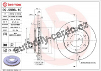 Brzdový kotouč BREMBO 09.9996.10 - MITSUBISHI