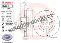Brzdový kotouč BREMBO 09.6948.11 - BMW Brzdový kotouč BREMBO 09.6948.11 - BMW