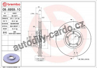 Brzdový kotouč BREMBO 09.6959.10 - FORD