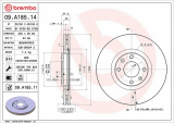 Brzdový kotouč BREMBO 09.A185.14 - CITROËN, PEUGEOT