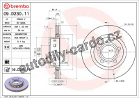 Brzdový kotouč BREMBO 09.D230.11 - AUDI, VW Brzdový kotouč BREMBO 09.D230.11 - AUDI, VW