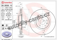 Brzdový kotouč BREMBO 09.B358.11 - OPEL, SAAB