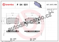 Sada brzdových destiček BREMBO P54031 - MITSUBISHI