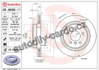 Brzdový kotouč BREMBO 09.8699.11 Brzdový kotouč BREMBO 09.8699.11