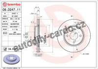 Brzdový kotouč BREMBO 09.D247.11 - SUZUKI Brzdový kotouč BREMBO 09.D247.11 - SUZUKI