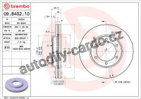 Brzdový kotouč BREMBO 09.B402.10 - TOYOTA