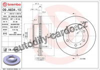 Brzdový kotouč BREMBO 09.A634.10 - TOYOTA