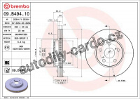 Brzdový kotouč BREMBO 09.B494.10 - LEXUS, TOYOTA