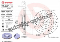 Brzdový kotouč BREMBO 09.8004.4X Brzdový kotouč BREMBO 09.8004.4X