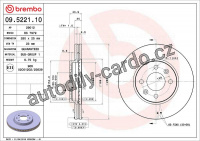 Brzdový kotouč BREMBO 09.5221.10 - SAAB