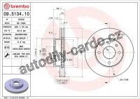 Brzdový kotouč BREMBO 09.5134.10 - FORD