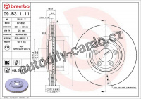 Brzdový kotouč BREMBO 09.B311.11 - JAGUAR