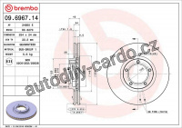 Brzdový kotouč BREMBO 09.6967.14 - FORD