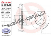 Brzdový kotouč BREMBO 09.C543.11 - NISSAN Brzdový kotouč BREMBO 09.C543.11 - NISSAN