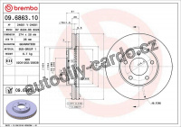 Brzdový kotouč BREMBO 09.6863.10 - MAZDA Brzdový kotouč BREMBO 09.6863.10 - MAZDA