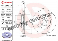 Brzdový kotouč BREMBO 09.6843.21 - ALFA ROMEO Brzdový kotouč BREMBO 09.6843.21 - ALFA ROMEO