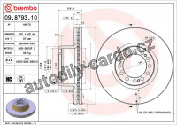 Brzdový kotouč BREMBO 09.8793.10 Brzdový kotouč BREMBO 09.8793.10