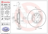 Brzdový kotouč BREMBO 09.8303.10 - PEUGEOT