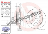 Brzdový kotouč BREMBO 09.B591.10 - NISSAN Brzdový kotouč BREMBO 09.B591.10 - NISSAN