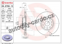 Brzdový kotouč BREMBO 09.6769.10 - LANCIA Brzdový kotouč BREMBO 09.6769.10 - LANCIA
