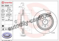 Brzdový kotouč BREMBO 09.D393.11 - VOLVO