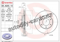 Brzdový kotouč BREMBO 09.A203.10 - TOYOTA