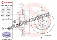 Brzdový kotouč BREMBO 09.9914.11 - LAND ROVER Brzdový kotouč BREMBO 09.9914.11 - LAND ROVER