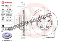 Brzdový kotouč BREMBO 09.9867.11 - PORSCHE, VW